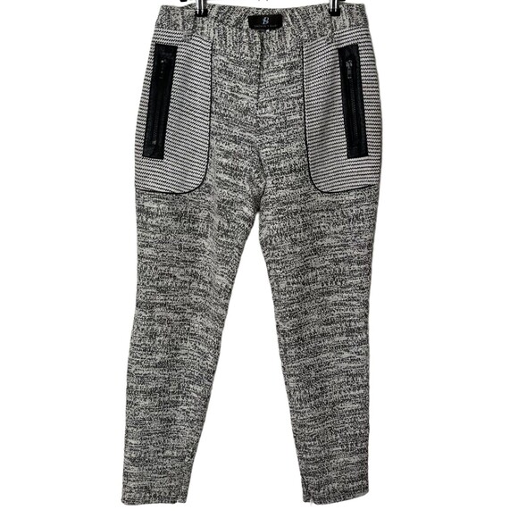Sachin + Babi Dress Pants Women’s 4 Cream Black Tweed Flat Front Pockets - Picture 2 of 13